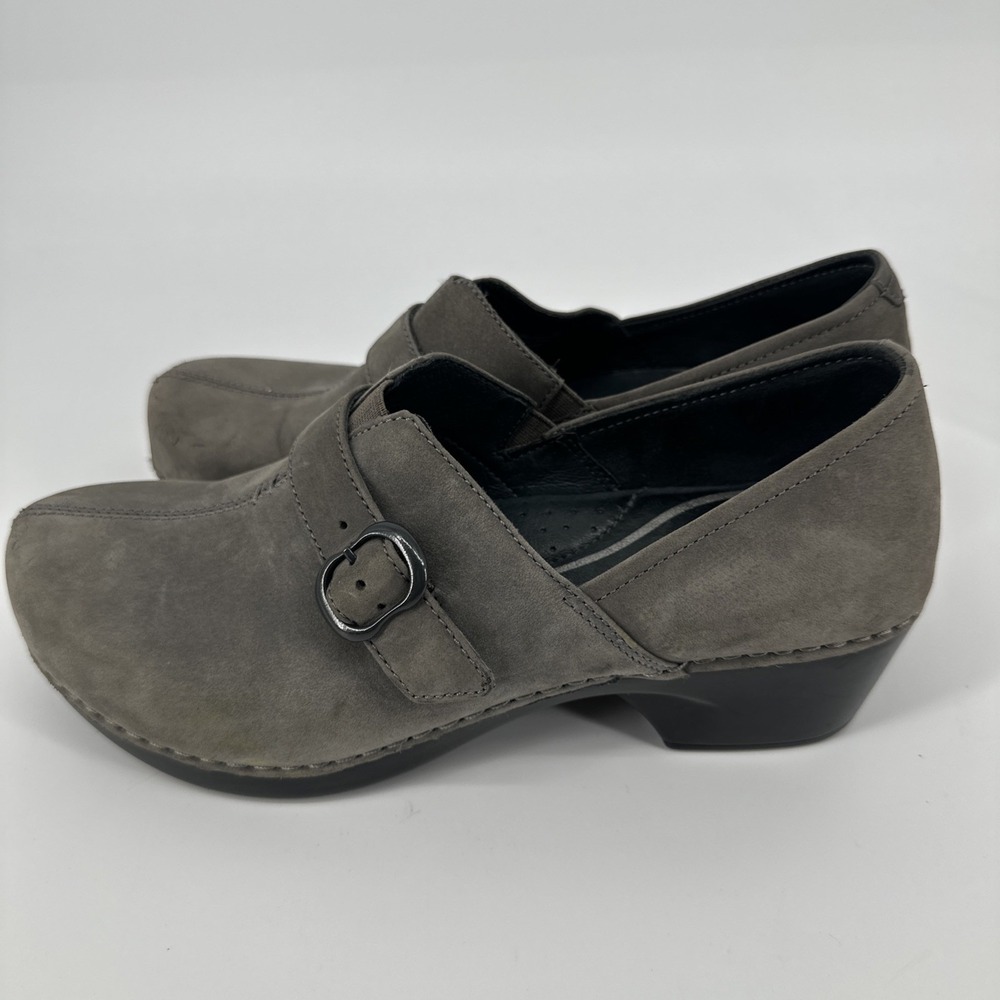 Dansko Clogs Womens Uk 39 US 8 Gray Tamara Nubuck Suede Slip On Comfort Shoes